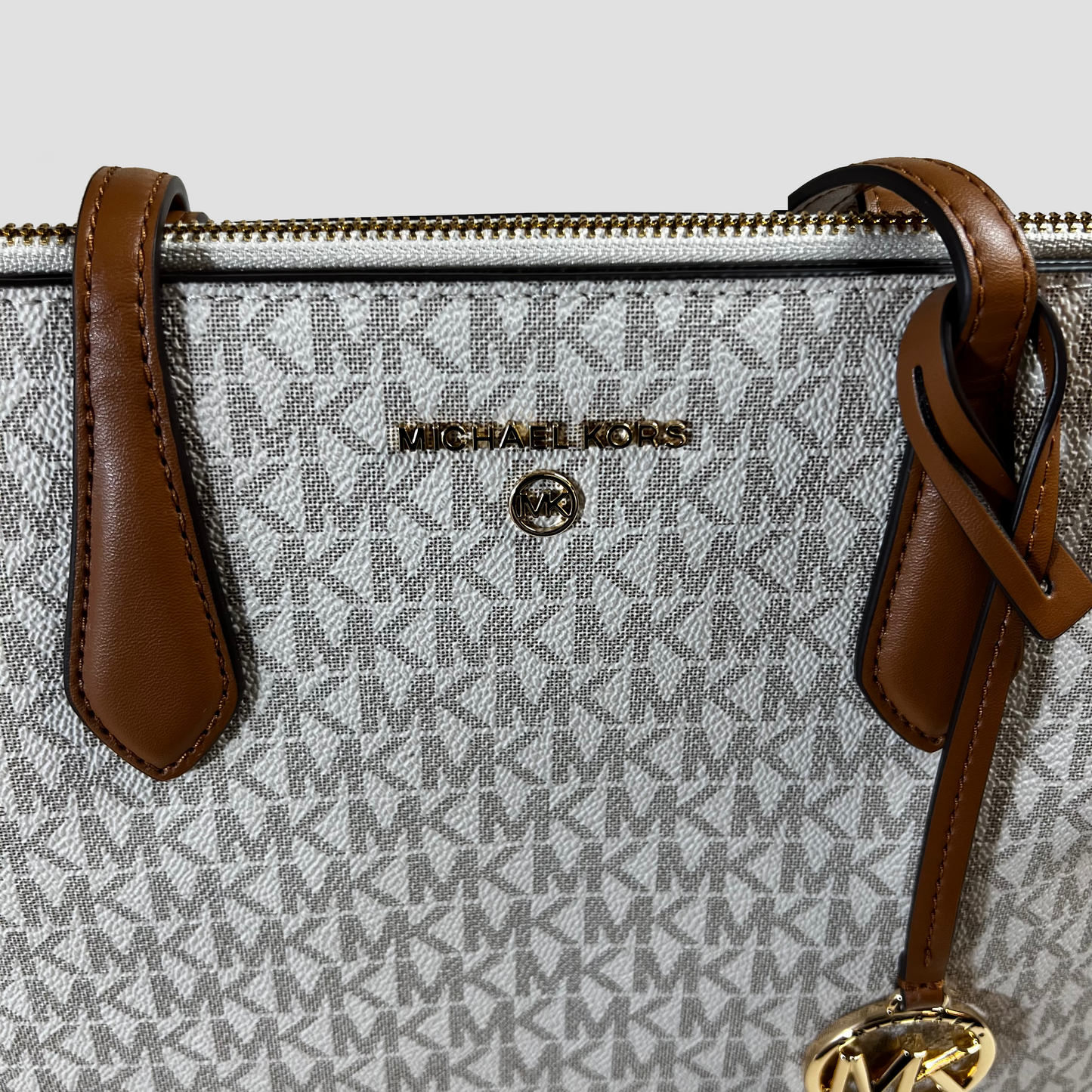 Sac à main Michael Kors - sac Cabas Marilyn cuir à motifs Vanille/Noisette