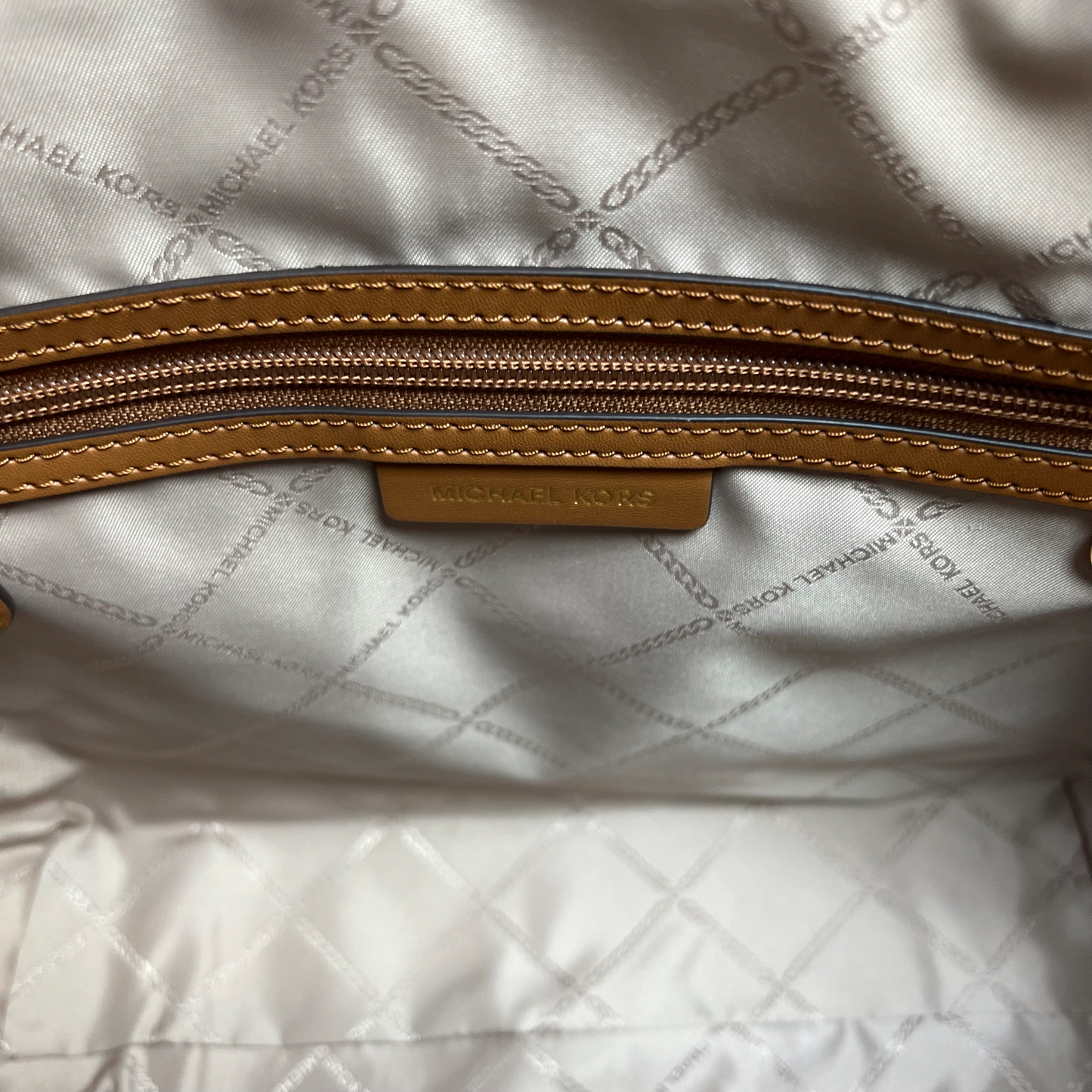 Sac à main Michael Kors - sac Cabas Marilyn cuir à motifs Vanille/Noisette